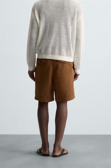 BERMUDA COUPE DÉCONTRACTÉE PLIS - Caramel de Zara - Image 2