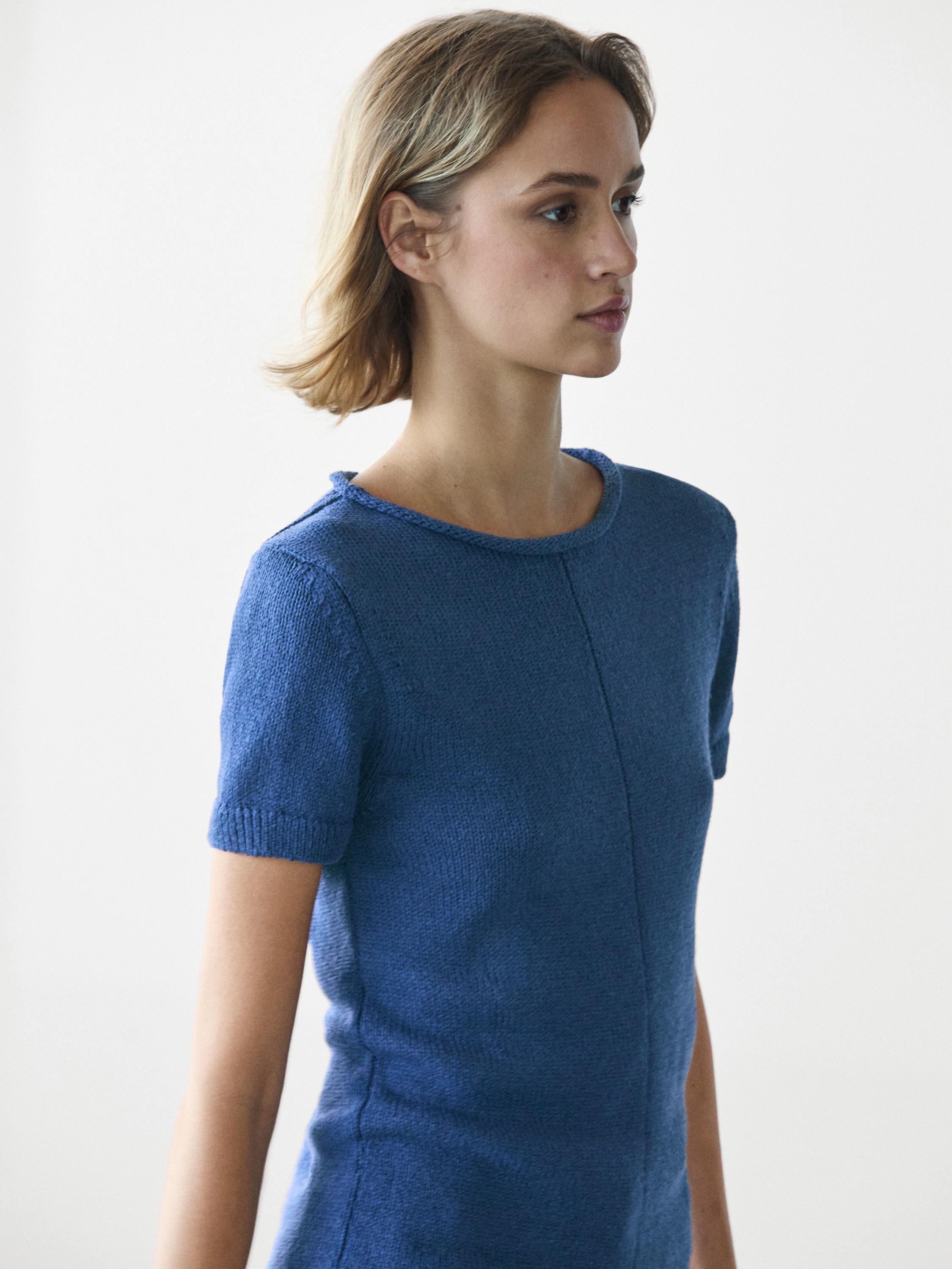 Pull à manches courtes en maille de coton
