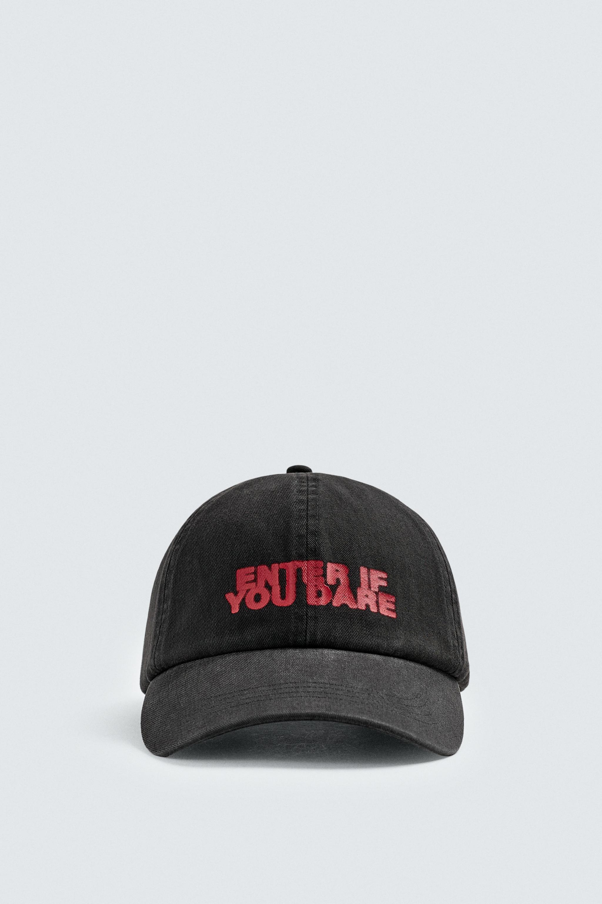 WASHED PRINTED TEXT CAP