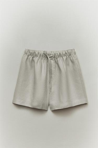 LINEN SHORTS - Grey by Zara - Image 4
