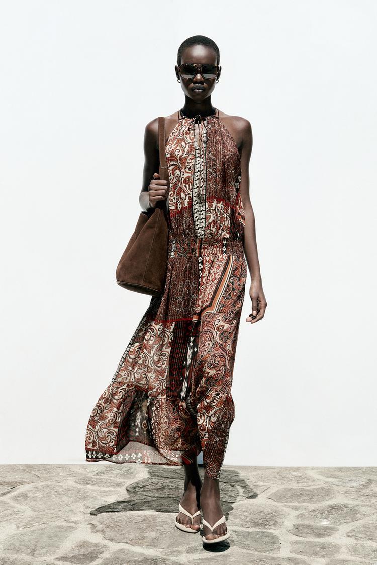 Vestido Estampado Vestido Elastico Zara VESTIDO ESTAMPADO FIO