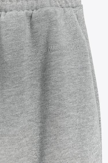 PANTALON MOLLETON FIL MÉTALLISÉ - Gris chiné de Zara - Image 6
