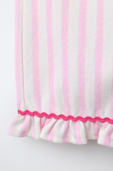 WOVEN STRIPE TROUSERS WITH RUFFLE TRIM - Pink by Zara - Image 3