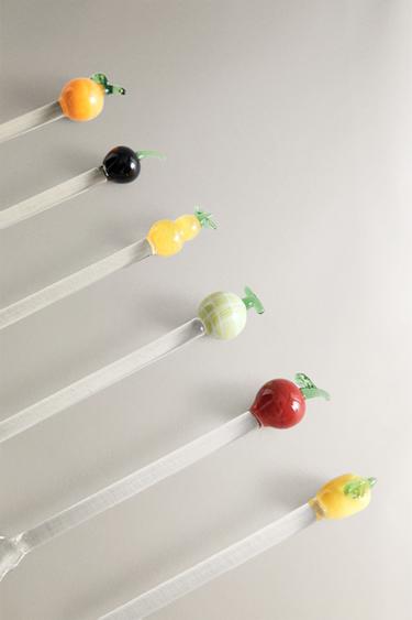 LOT PETITES CUILLÈRES VERRE RECYCLABLE FRUITS (LOT DE 6) -  de Zara - Image 1