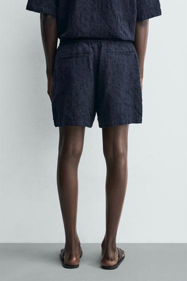 SHORT JACQUARD TEXTURÉ - Bleu marine de Zara - Image 2