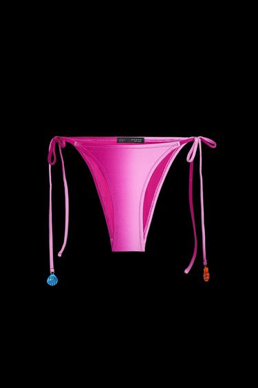 Zara FISH TIE BIKINI BOTTOMS - Pink - Image 0