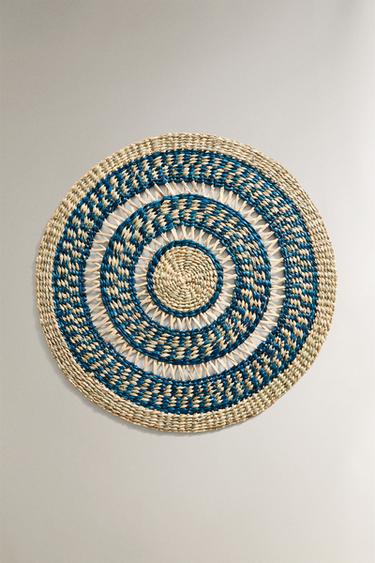 ROUND COLOURED WOVEN PLACEMAT - Blue by Zara