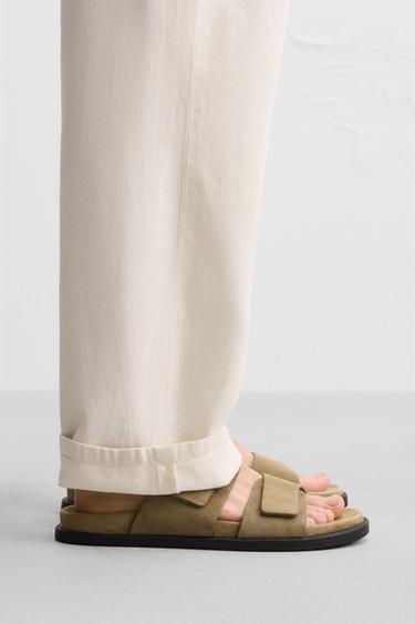 LEDERPANTOLETTE MIT ZWEI RIEMCHEN - Braun von Zara - Bild 0