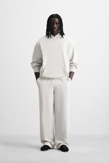 PANTALON DE JOGGING COUPE LARGE - Gris perle de Zara