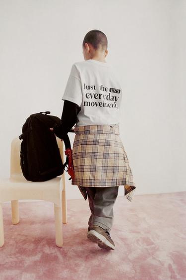 ЛОНГСЛІВ З НАПИСОМ ТА ПОДВІЙНИМИ РУКАВАМИ - Білий Zara