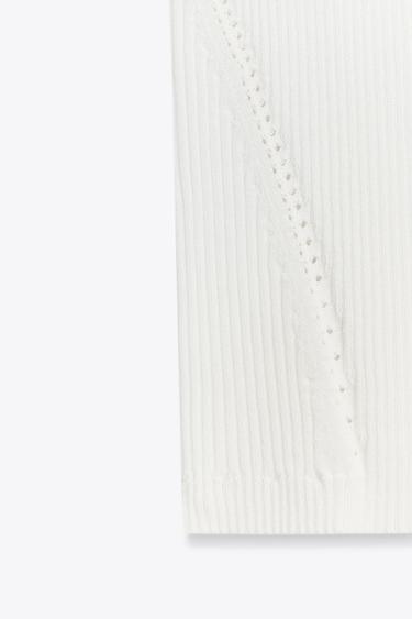 TOP AJUSTÉ EN MAILLE - Blanc de Zara - Image 6