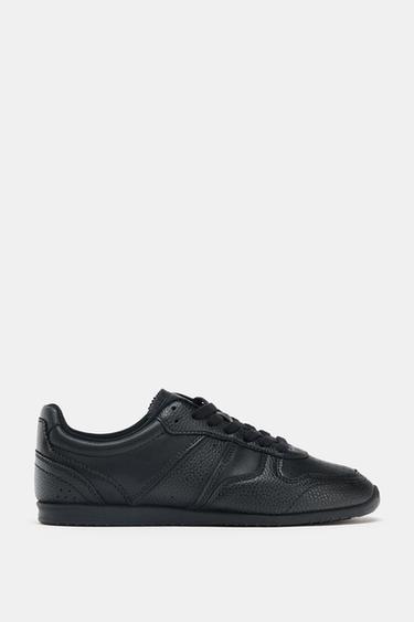 LEATHER TRAINERS - Black by Zara