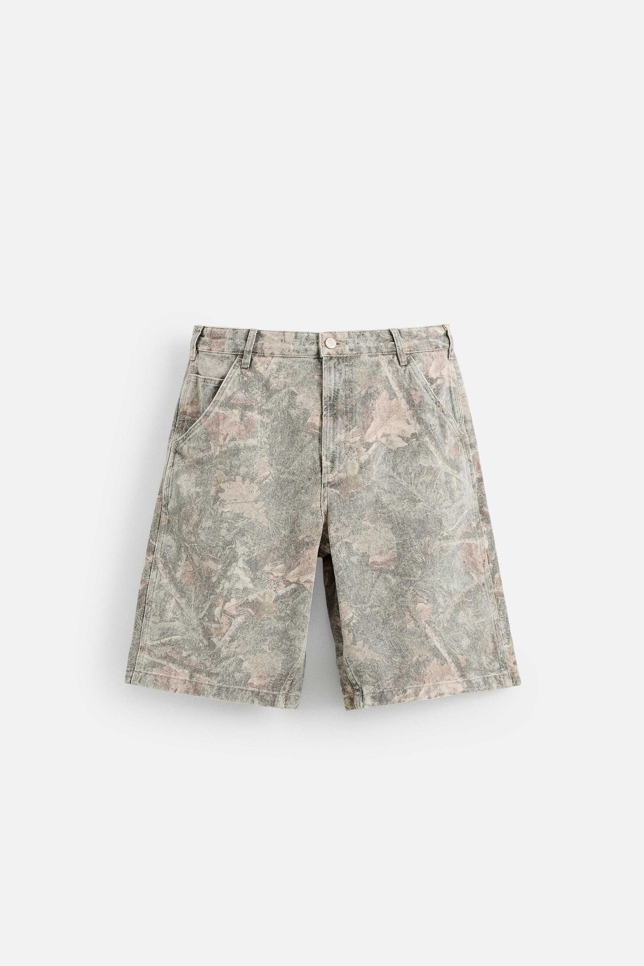 【SATIIIZ】Linen graphic bermuda pants GG linen blend canvas shorts in beige and blue | GUCCI® US