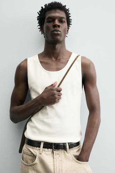 DÉBARDEUR CÔTELÉ - Blanc de Zara - Image 4