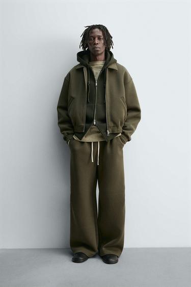 NEOPRENE-EFFECT BOXY FIT JACKET - Olive green by Zara - Image 0