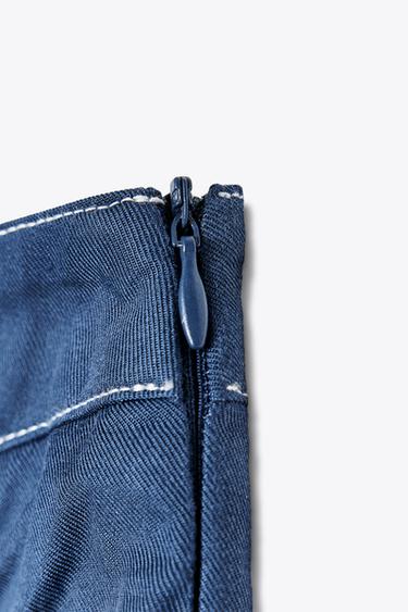 JUPE-CULOTTE CROISÉE CEINTURE - Indigo de Zara - Image 6