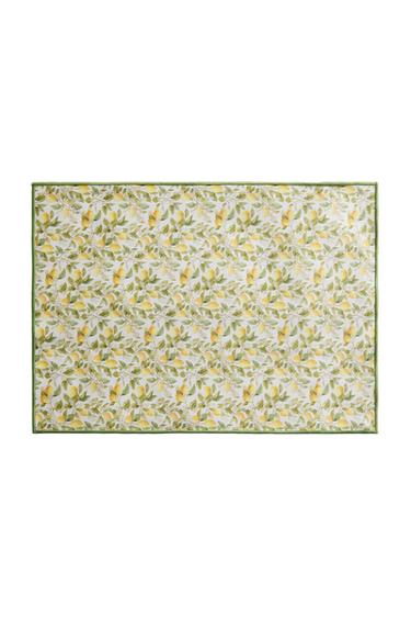 RESIN-COATED LEMON PRINT COTTON PLACEMAT - Greenish by Zara