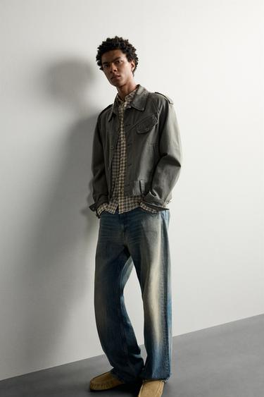 CROPPED EPAULET JACKET — Sea green 1