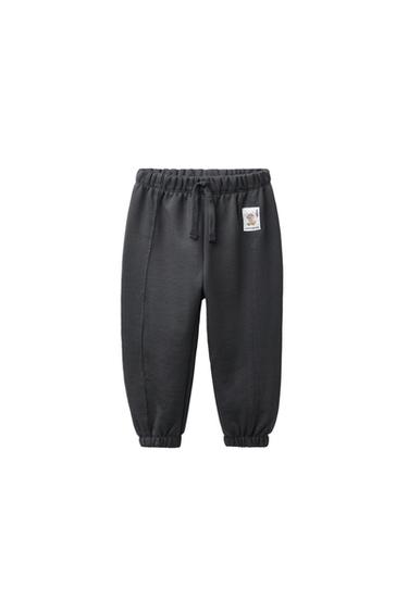 بنطلون قطيفة JOGGER بملصق - أنثراسيت داكن الخاص بـ Zara