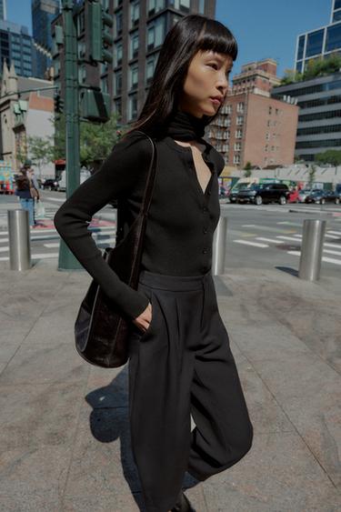 PLEATED CARROT TROUSERS - Black by Zara - Image 2