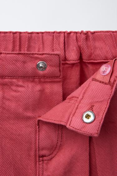 PLEATED TWILL BERMUDA SKORT - Red by Zara - Image 2