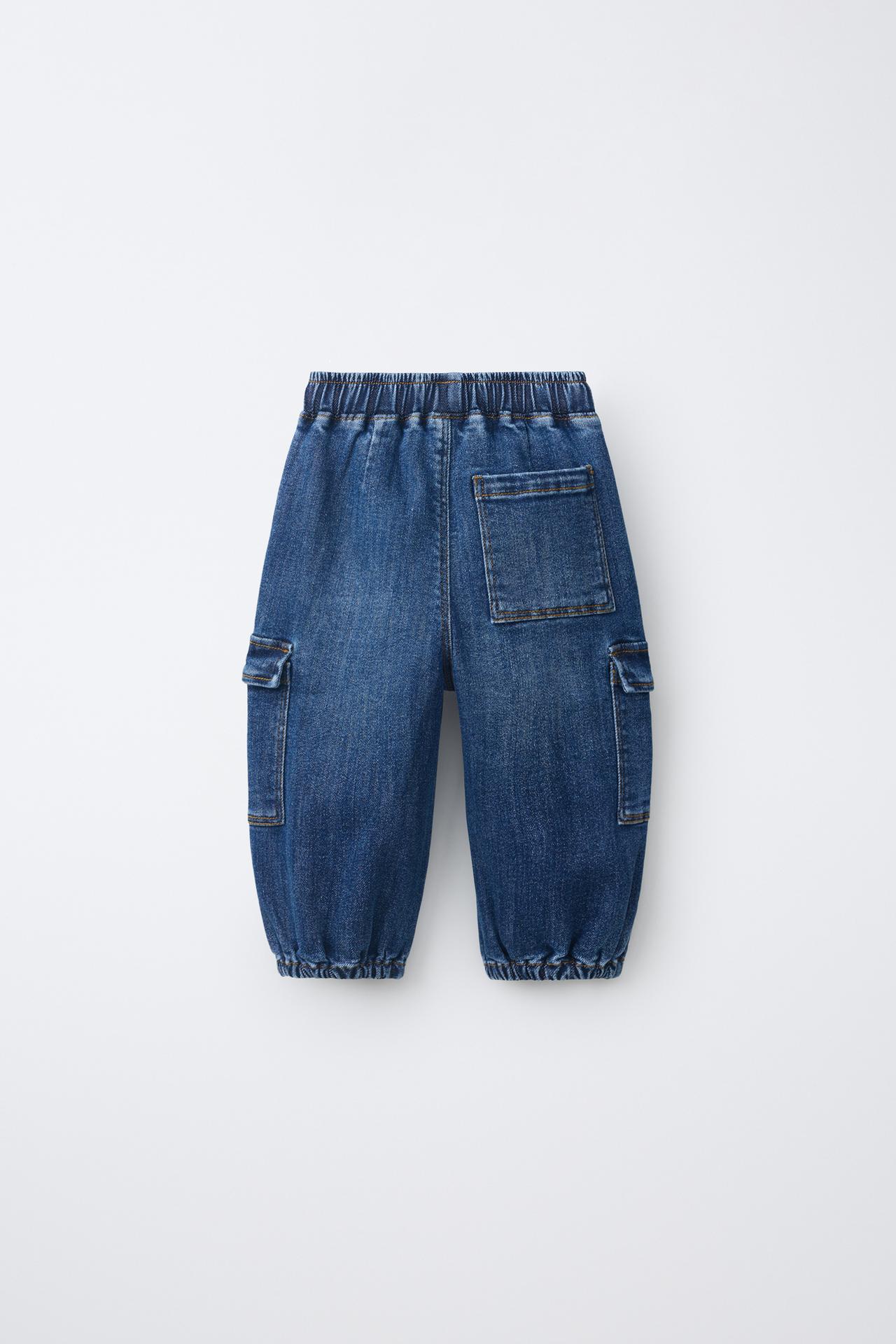 COMFY CARGO JOGGER JEANS — Mid-blue