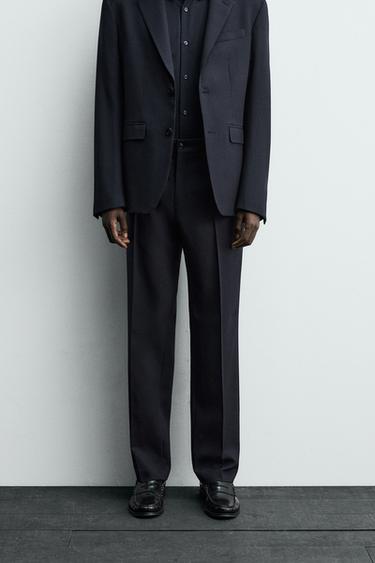 100% WOOL SUIT TROUSERS - Navy blue by Zara