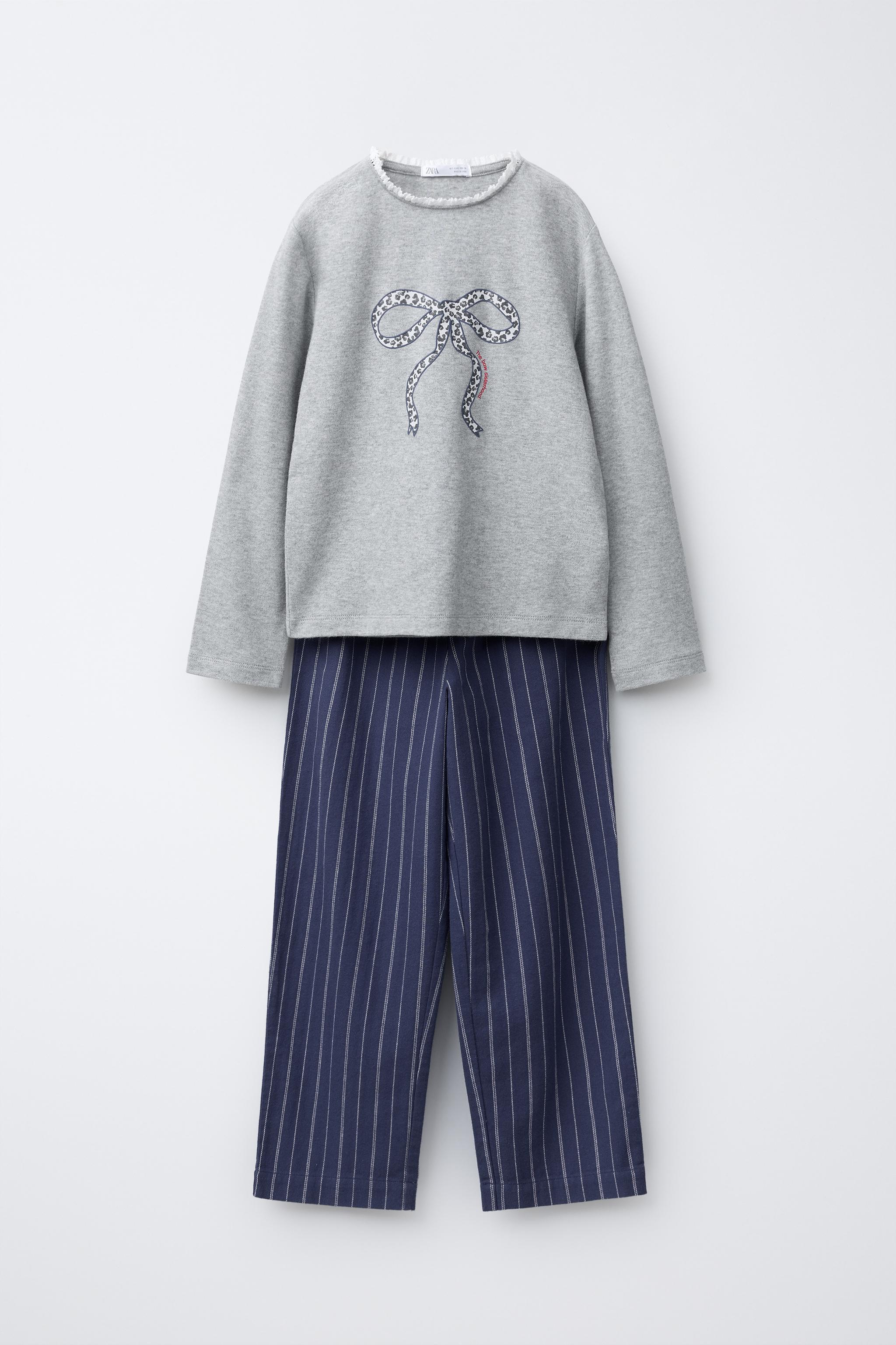 6-14歳/ストライプ＆ボウタイパジャマセット - ブルー | ZARA