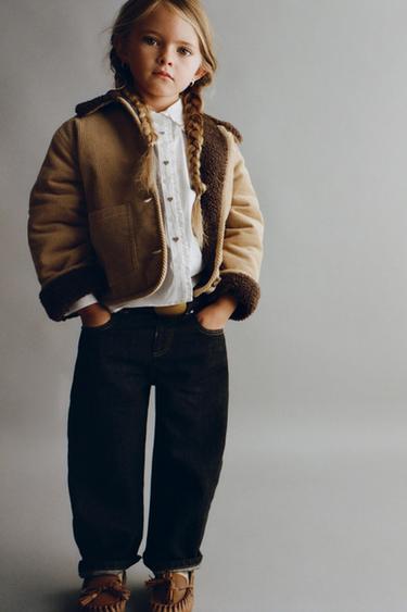 CORDUROY FAUX SHEARLING EMBROIDERED BEAR JACKET - Beige by Zara