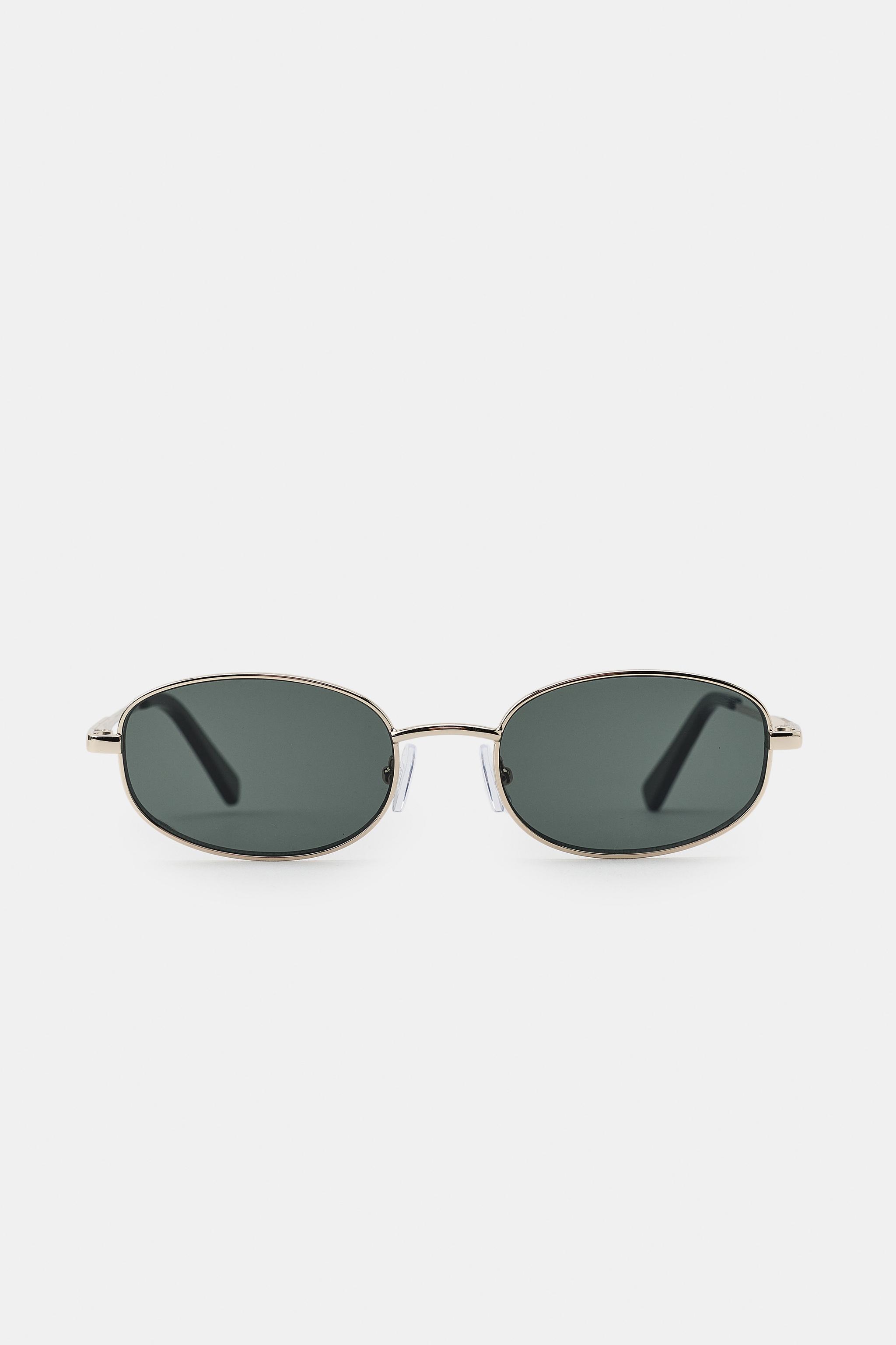 RECTANGULAR METAL SUNGLASSES — Golden