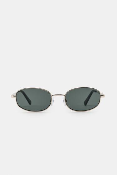 RECTANGULAR METAL SUNGLASSES - Golden by Zara - Image 1