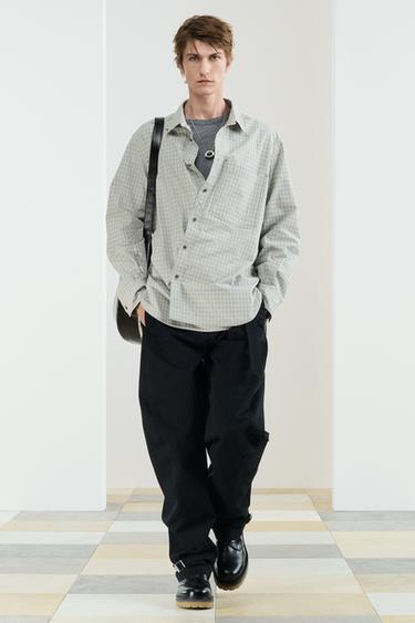 CHCKD SHRT - Cremefarben / Khaki von Zara