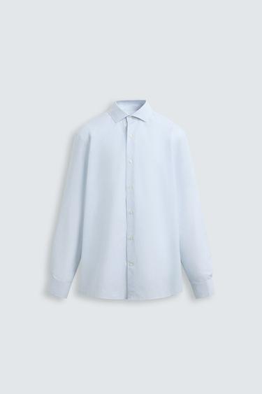 COTTON/LYOCELL SHIRT - Light blue by Zara