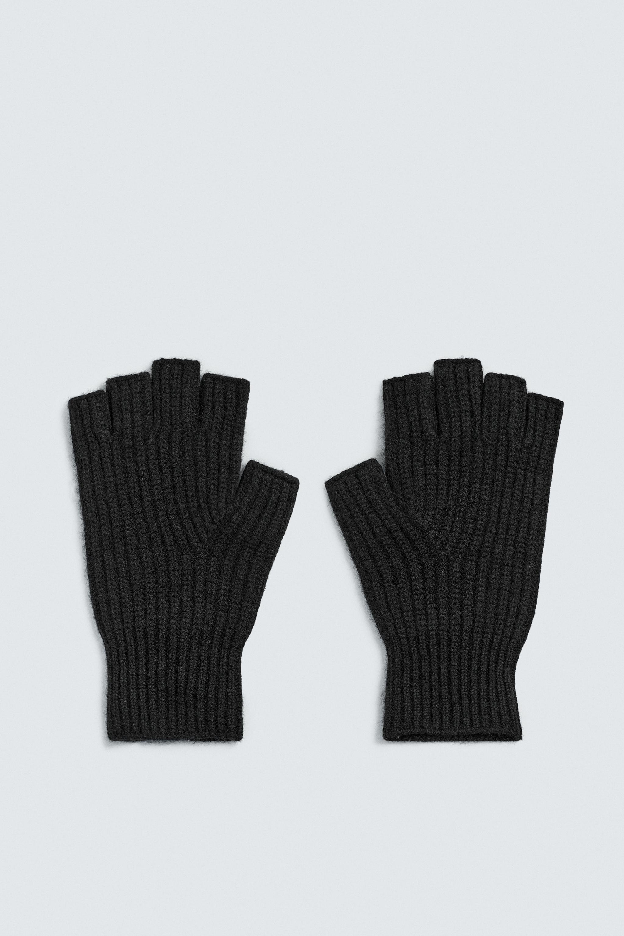 WOOL-CASHMERE KNIT MITTENS - Black | ZARA United States