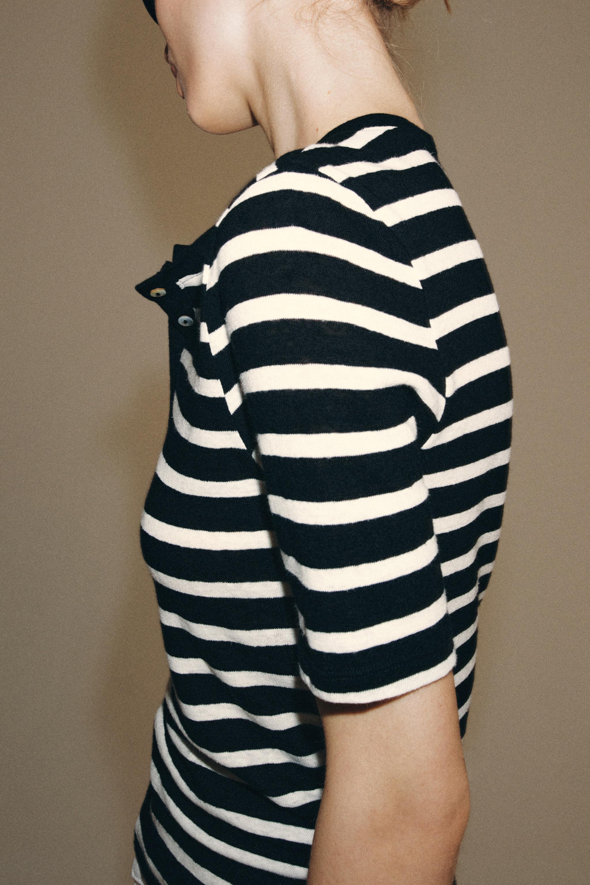 LINEN BUTTON T-SHIRT