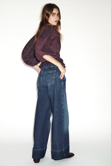 JEANS Z1975 STRAIGHT LOW-RISE TURN-UP HEMS - Blue by Zara - Image 6