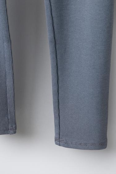 RIBBED LEGGINGS WITH MODAL AND LABEL - Blue by Zara - Image 3