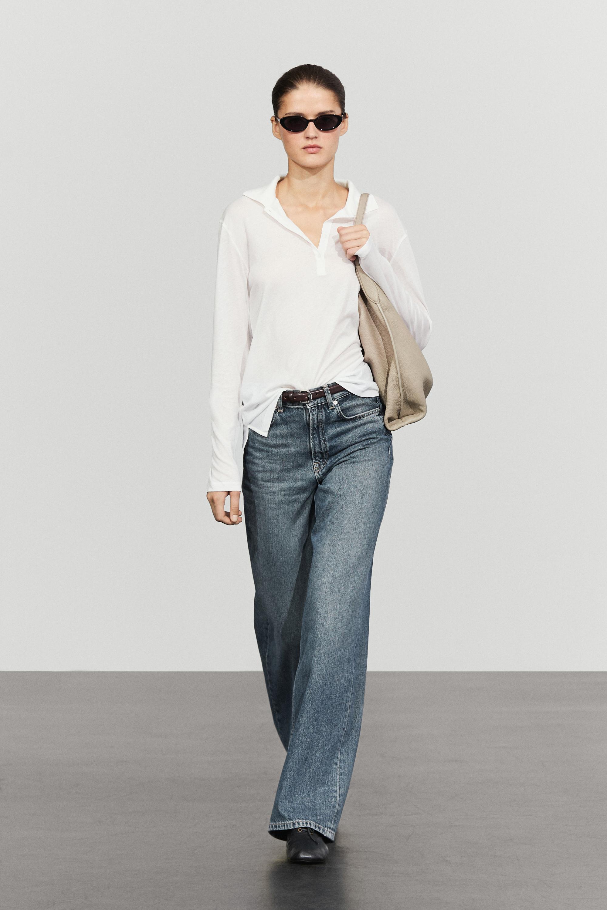 100% cotton long sleeve polo shirt — Oyster-white