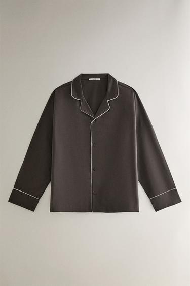 POPLIN SHIRT - Dark grey by Zara