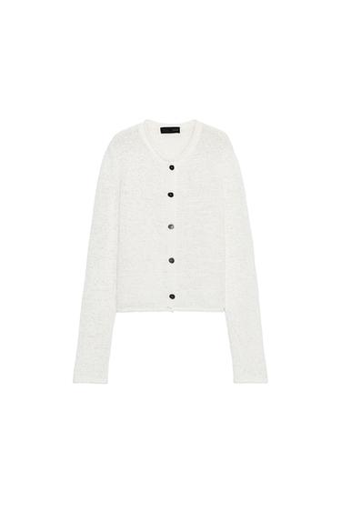 THICK KNIT CARDIGAN - Ecru by Zara