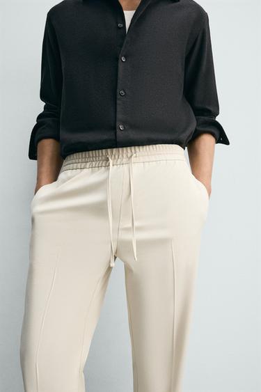 PANTALON TAILLE JOG CONFORT - Écru moyen de Zara - Image 4