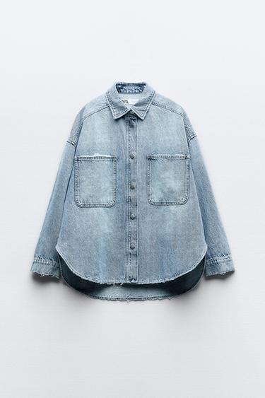 DNOV BUNDA OVERSIZE Z1975 - Svtle modr od Zara