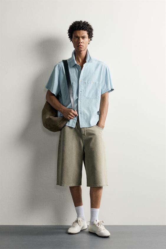 CHAMBRAY POCKET SHIRT - Light blue by Zara - Image 0