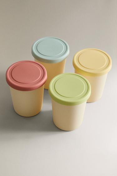 PACK OF SILICONE ICE CREAM TUBS (PACK OF 4) - Cream by Zara - Image 1