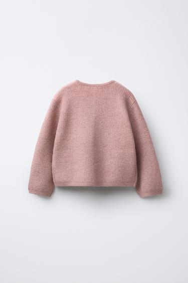 BASIC KNIT CARDIGAN - Pink marl by Zara - Image 1
