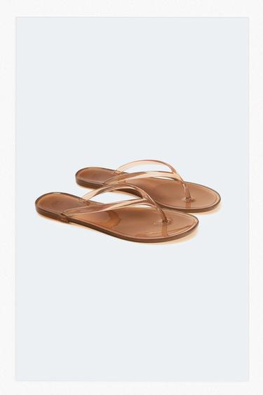 SANDALIA PLANA JELLY LIMITED EDITION - Marrón de Zara