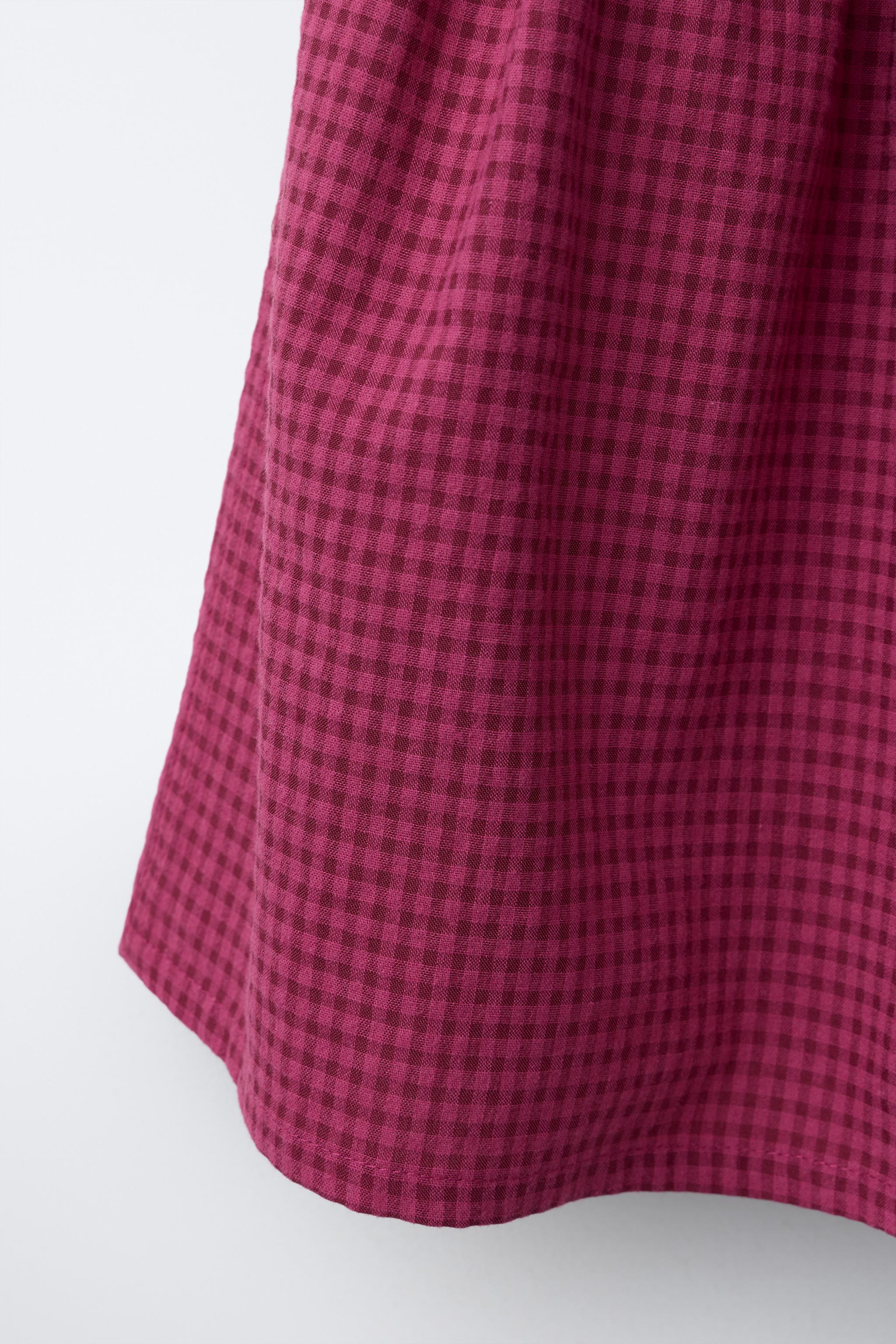 PLAID MIDI SKIRT