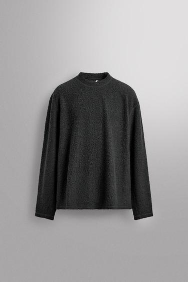 SUDADERA TEXTURA CON LANA - Gris de Zara