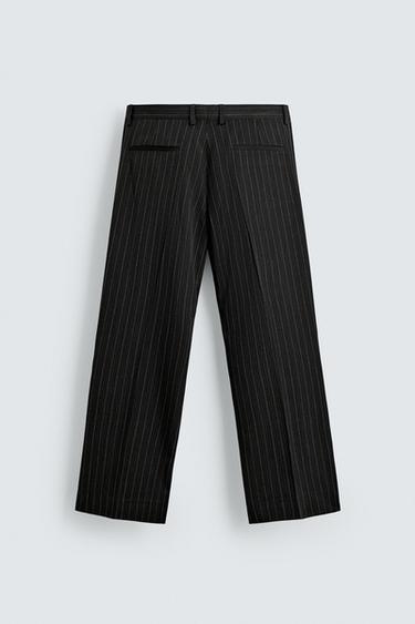 PINSTRIPED SUIT TROUSERS - Black by Zara - Image 6