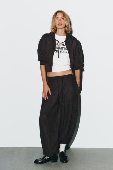 CROPPED HOODIE - Brown by Zara